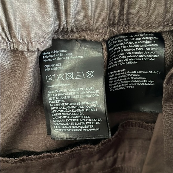 H&M NWOT Brown Ankle High Waist Tailored Pants, Size 14 - Picture 5 of 7